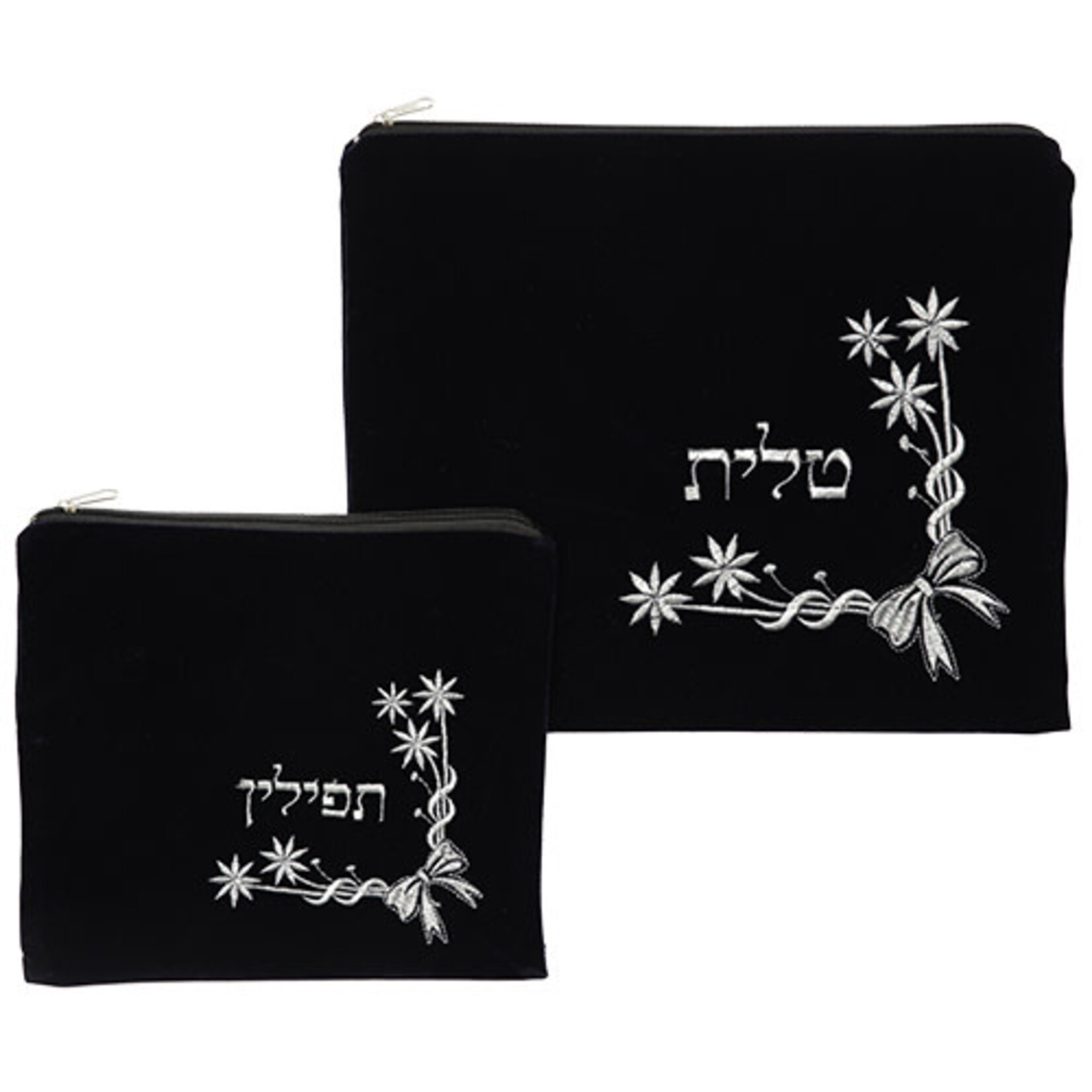 Tallit & Tefillin Bag Set, Velvet with Embroidery