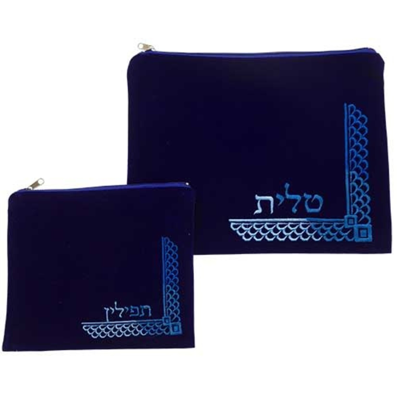Tallit & Tefillin Bag Set, Velvet with Embroidery