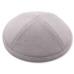 Light Grey Linen Kippah, 16cm