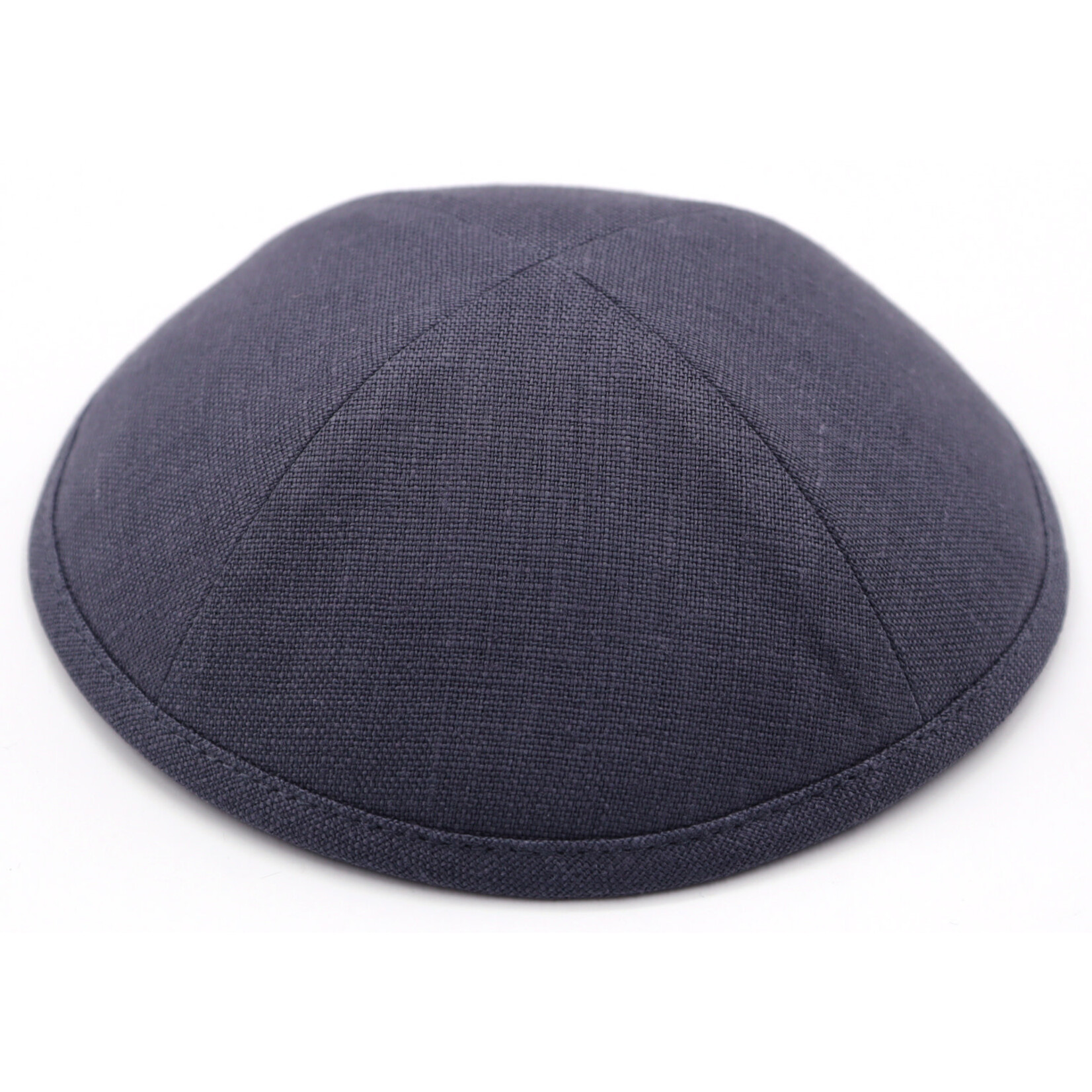 Gunmetal Linen Kippah, 17cm