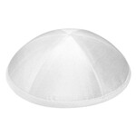 White Raw Silk Kippah, 19cm