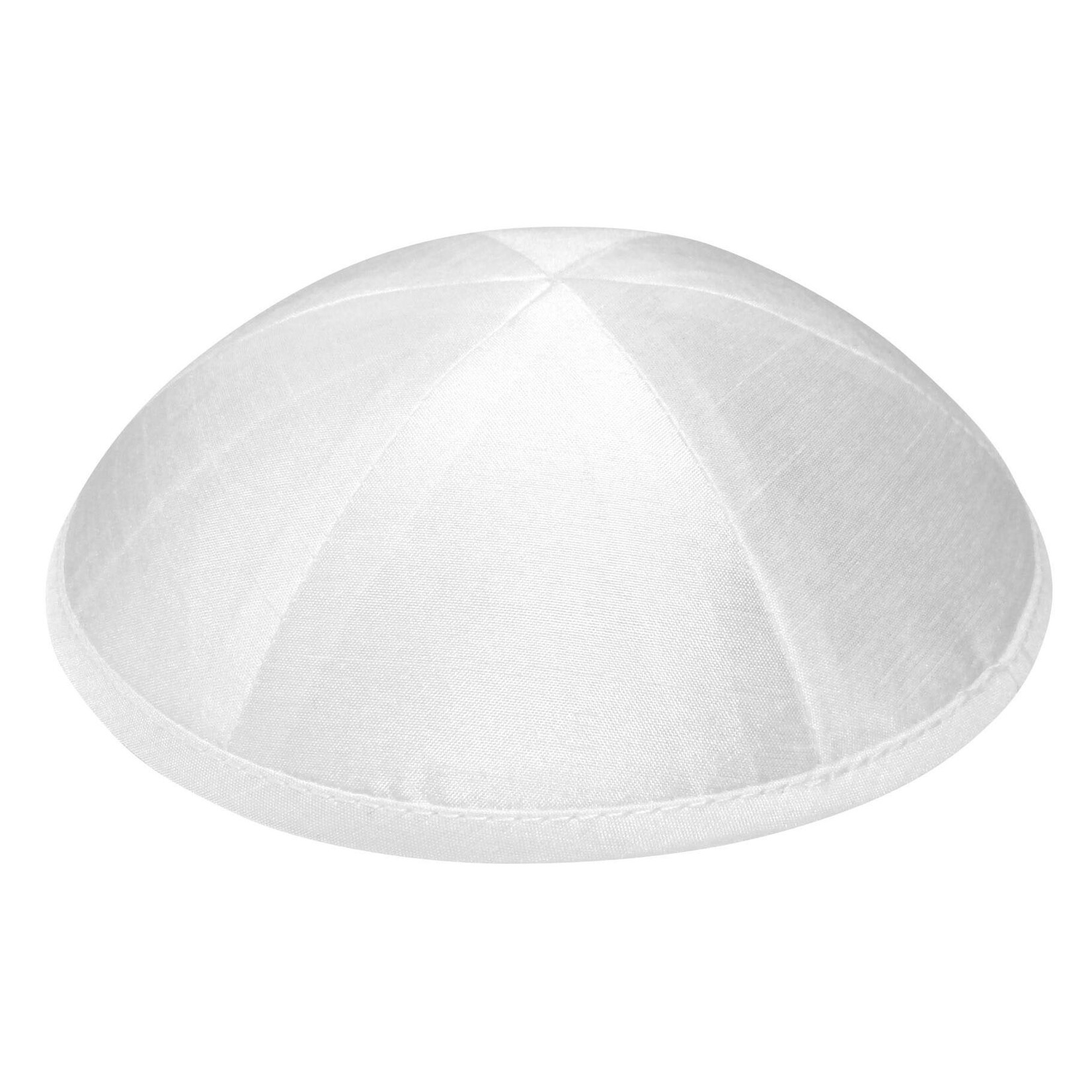 White Raw Silk Kippah, 19cm