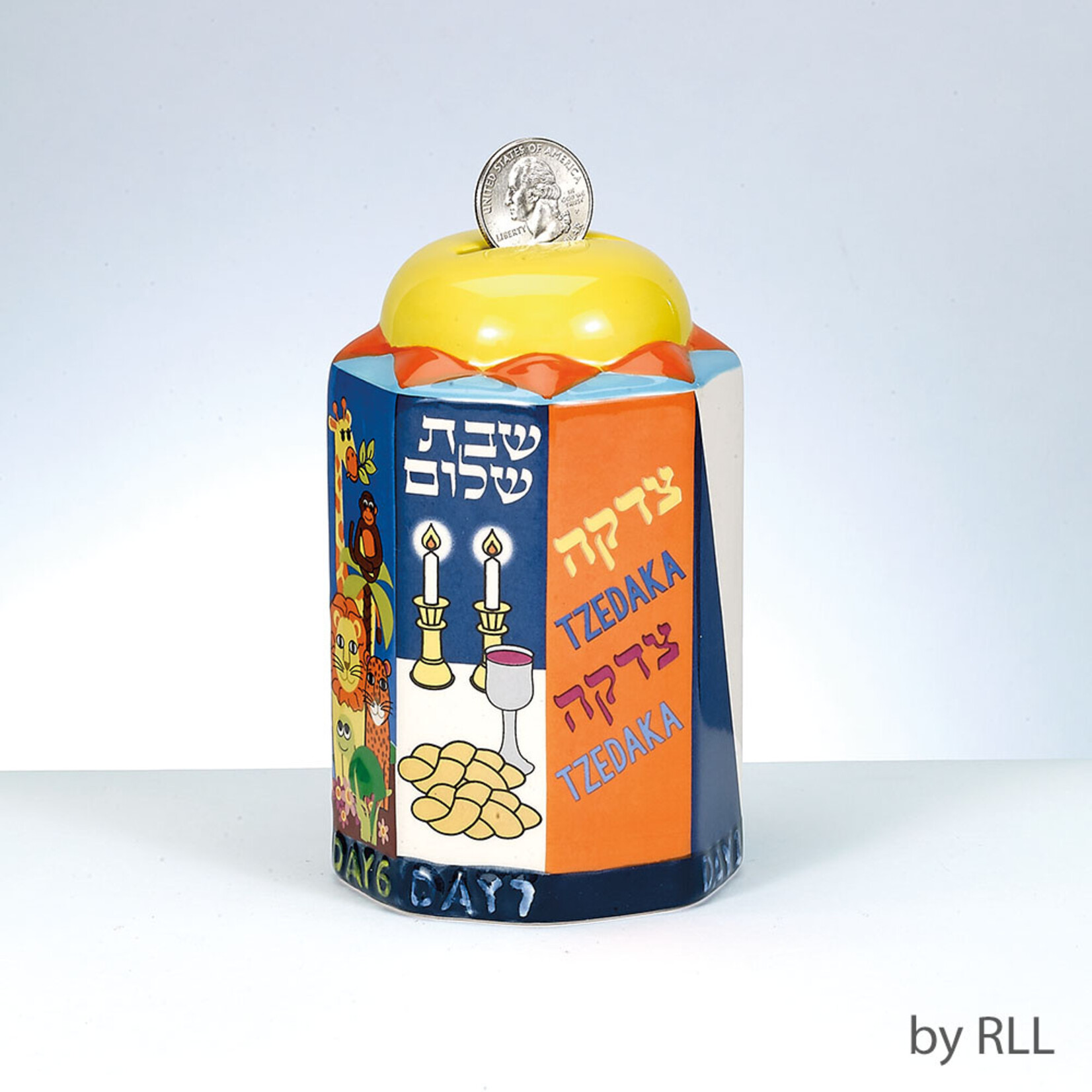 7 Days Of Creations Ceramic Tzedakah Box