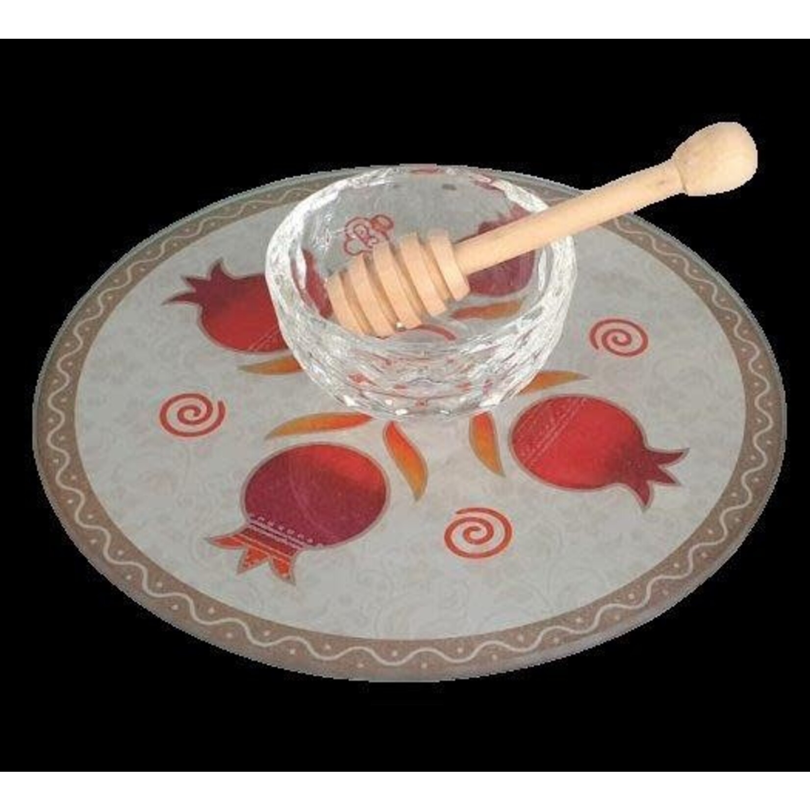 Glass Honey Dish with Dipper