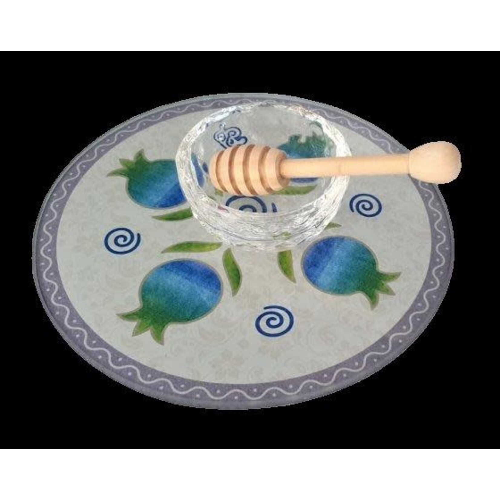 Glass Honey Dish with Dipper