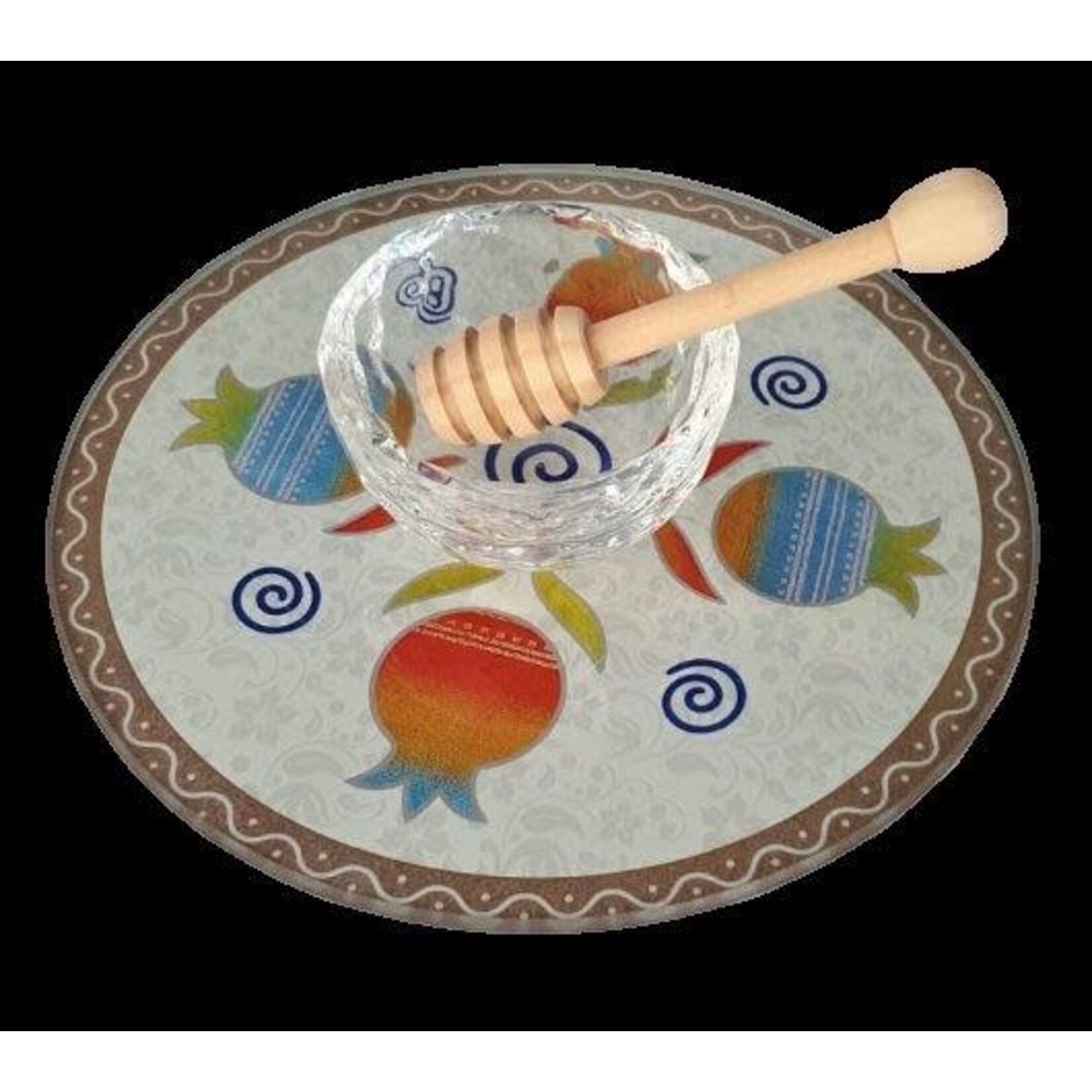 Glass Honey Dish with Dipper