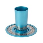 Kiddush Cup with Tray, Laser-Cut Trim