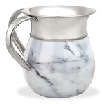Aluminum Washing Cup with Marble White Carrara Decor