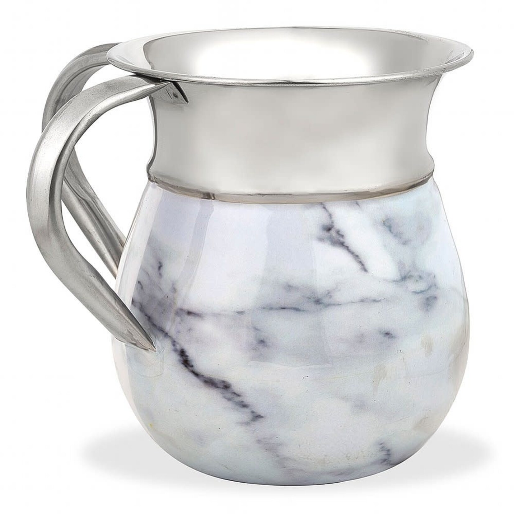 Aluminum Washing Cup with Marble White Carrara Decor