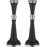 Aluminum Candlesticks, Black with Silver Colour Finish