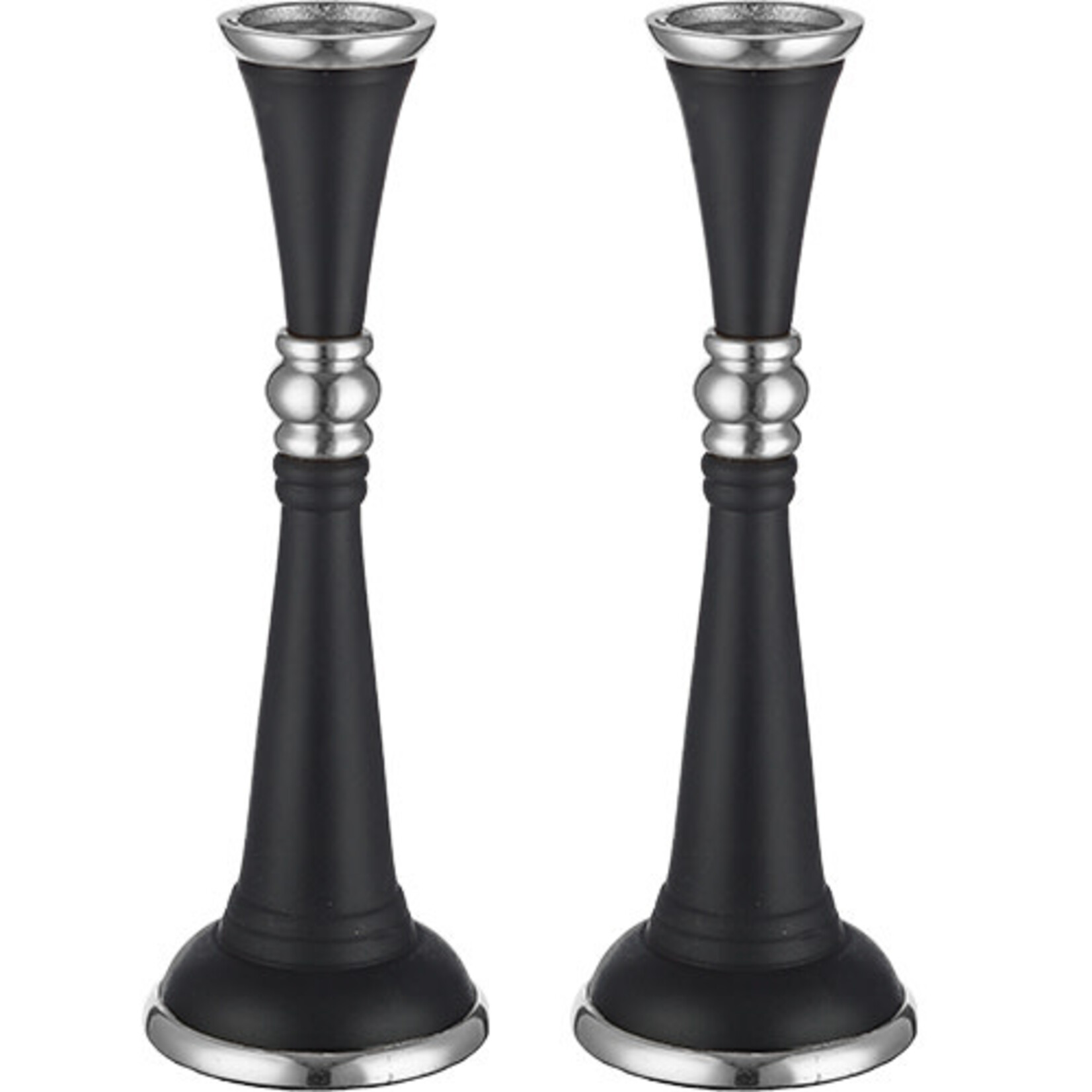 Aluminum Candlesticks, Black with Silver Colour Finish