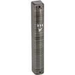 Grey Striped Mezuzah, Plastic, 12cm
