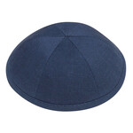 Navy Blue Linen Kippah