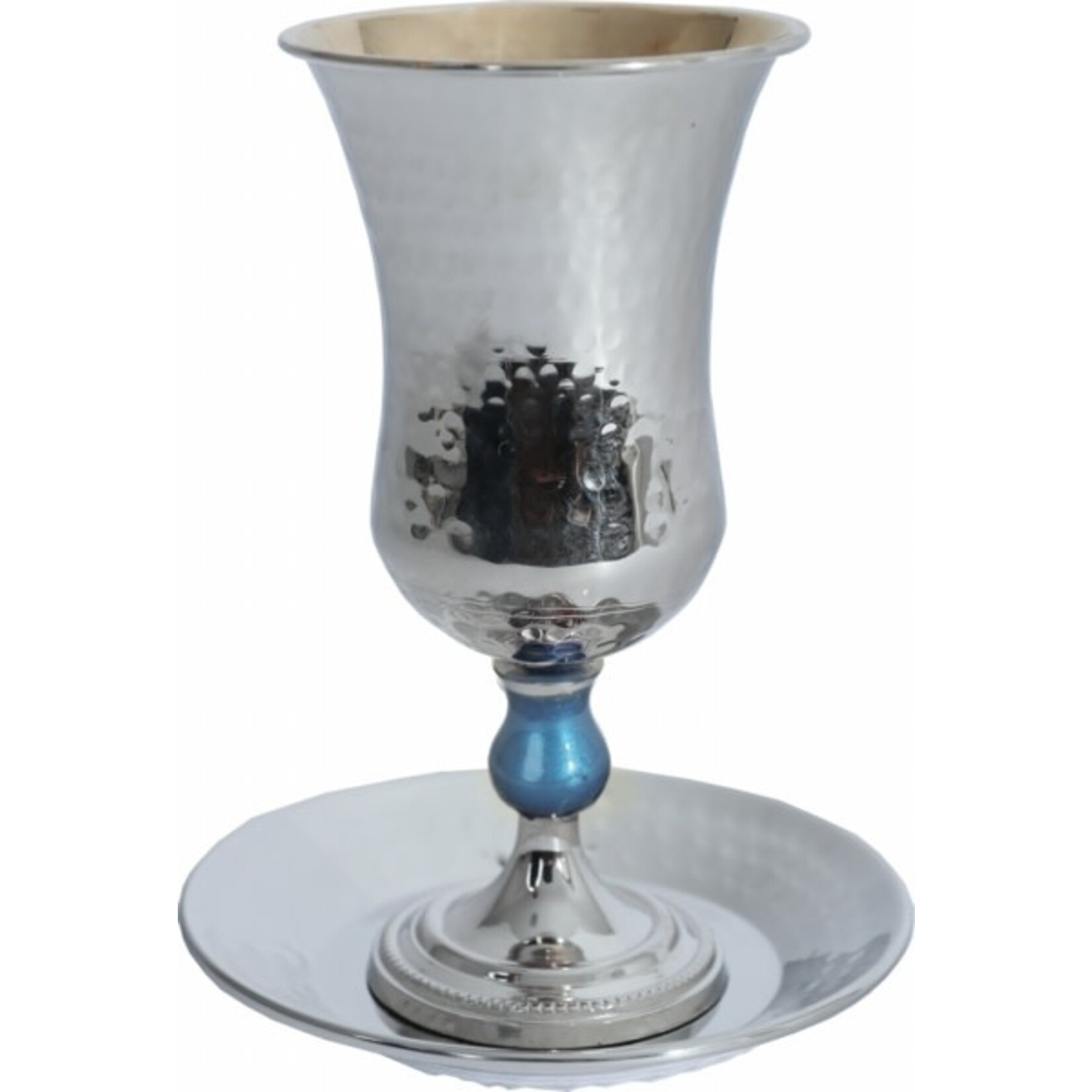Kiddush Cup with Tray, Hammered