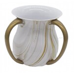 Washing Cup, Acrylic, White Marble Design