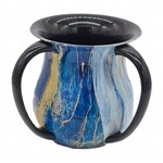 Washing Cup, Acrylic, Blue Marble Design