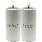 Candlesticks, Cement-Effect white