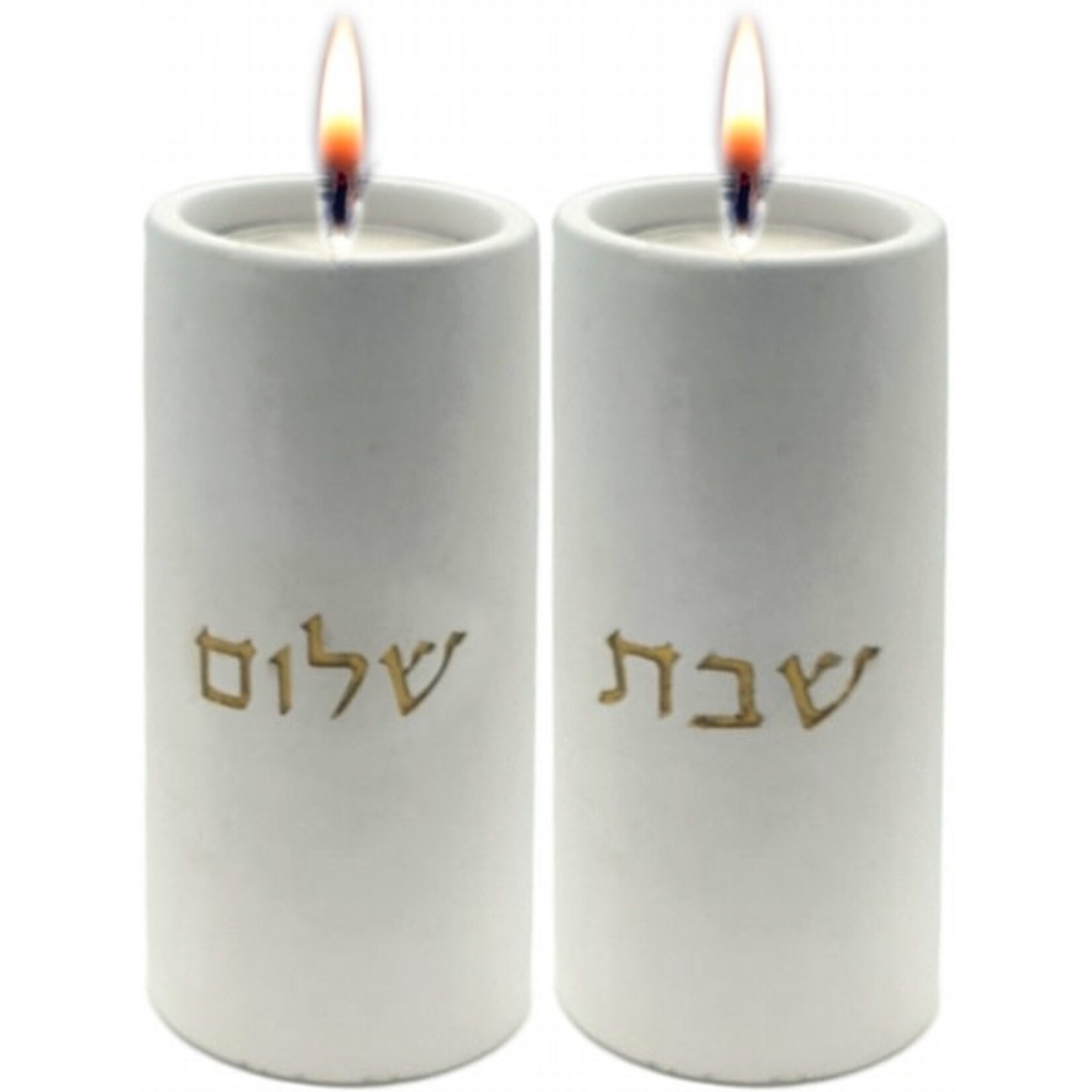 Candlesticks, Cement-Effect white