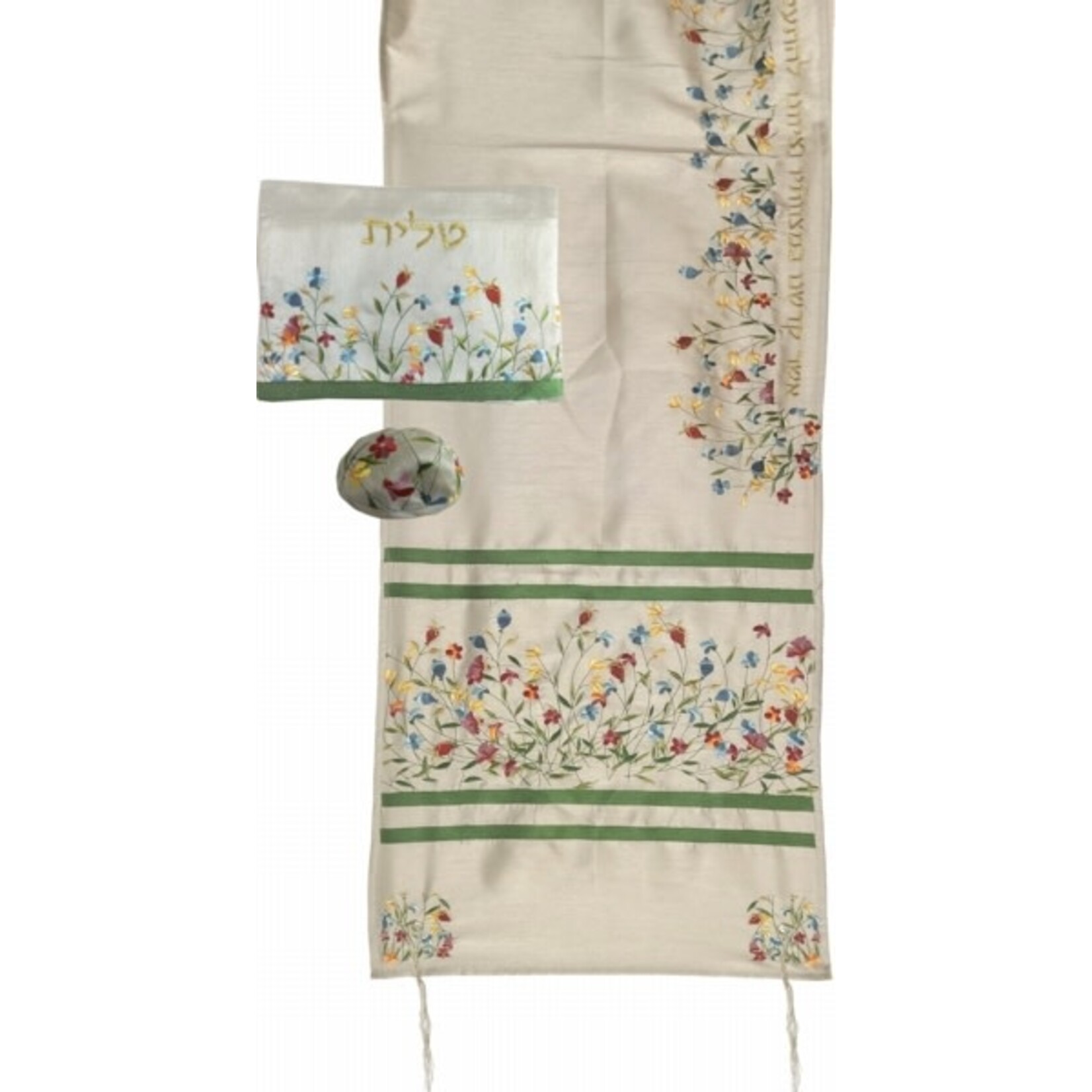 Tallit with Matching Bag and Kippah