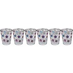 Kiddush Cup Set, Glass, 6pcs - Pomegranate Design