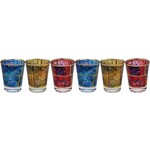 Kiddush Cup Set, Glass, 6pcs - Chagall Design