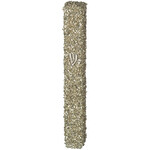 Glass Mezuzah with Stones, Gray