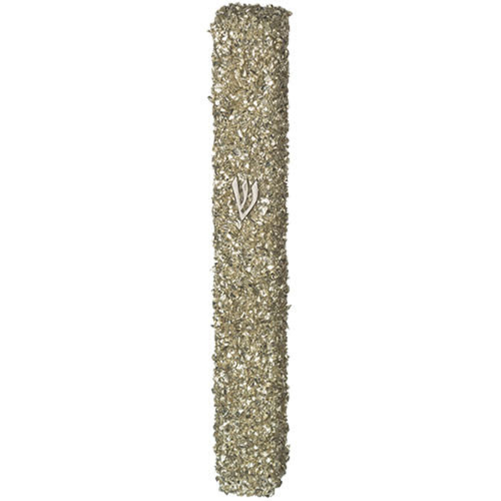 Glass Mezuzah with Stones, Gray