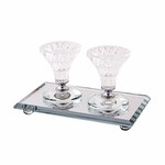 Crystal Candlesticks with Tray