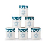 Chai Modern 'Mazel Tov' Set of 6 Ceramic Kiddush Cups