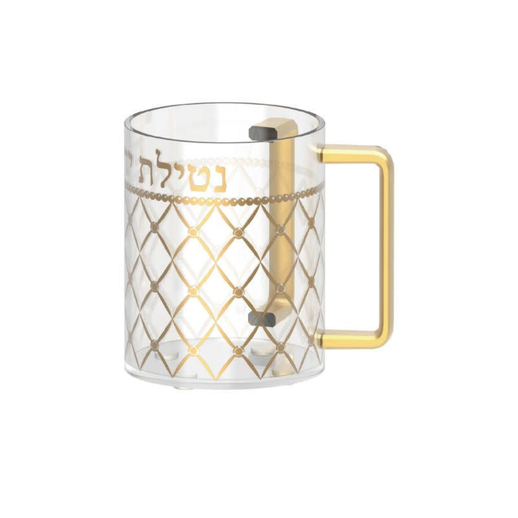 Acrylic Washing Cup, Gold Design