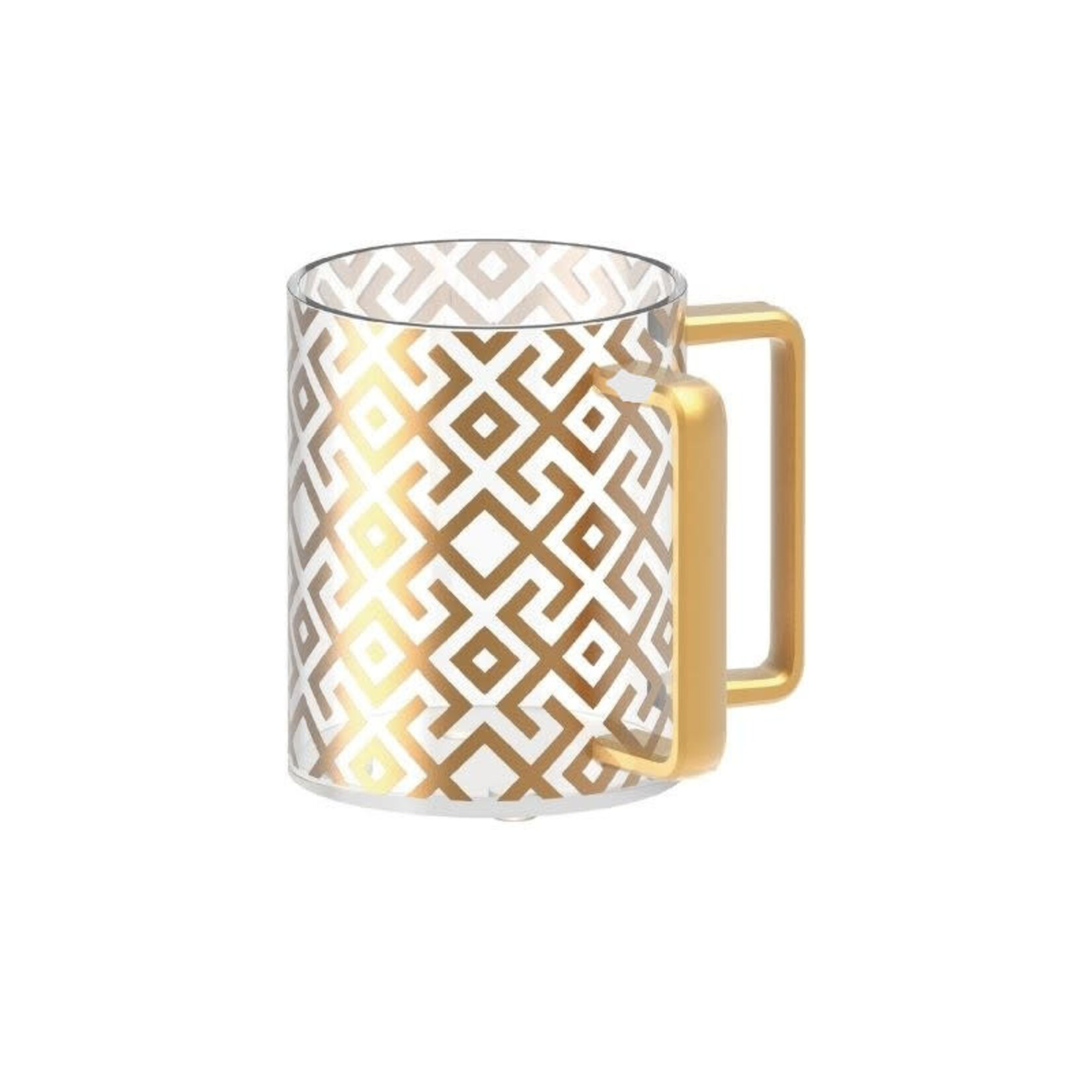 Acrylic Washing Cup, Gold Design