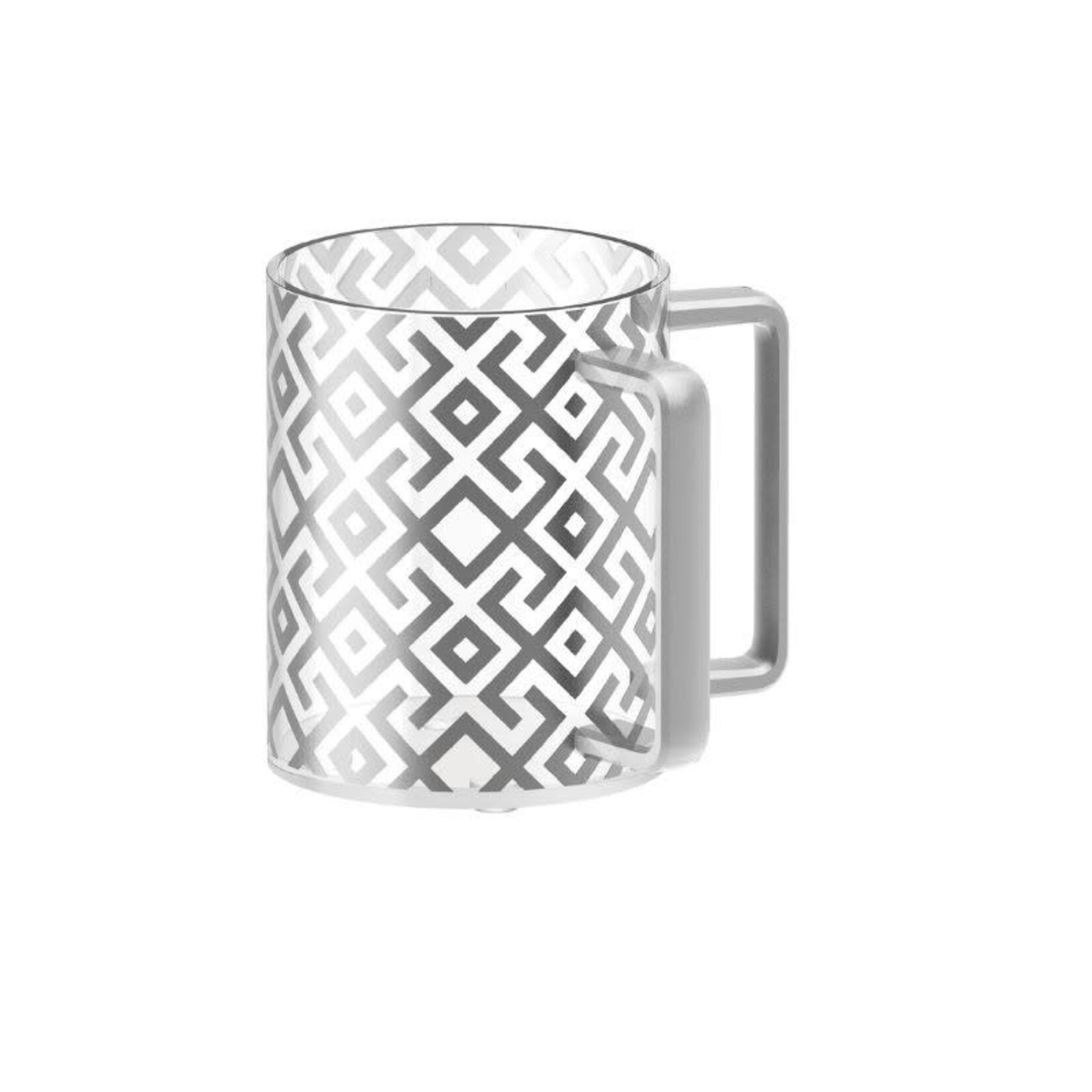 Acrylic Washing Cup, Silver Design