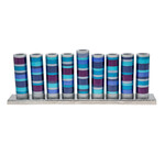Yair Emanuel Aluminum Menorah, Shades of Blue & Purple