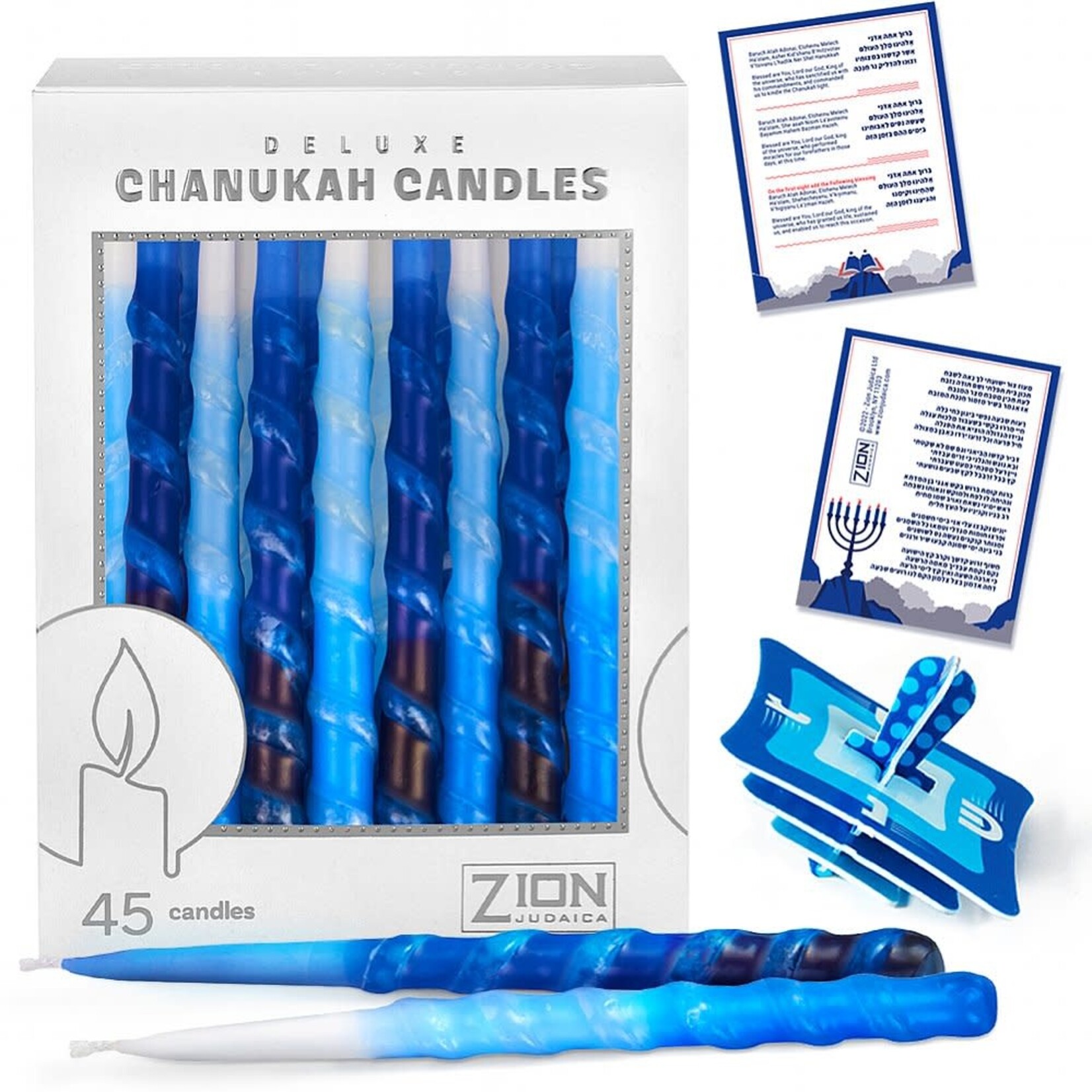Deluxe Chanukah Candles, Blue Shades