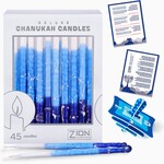 Deluxe Chanukah Candles, Blue Shades