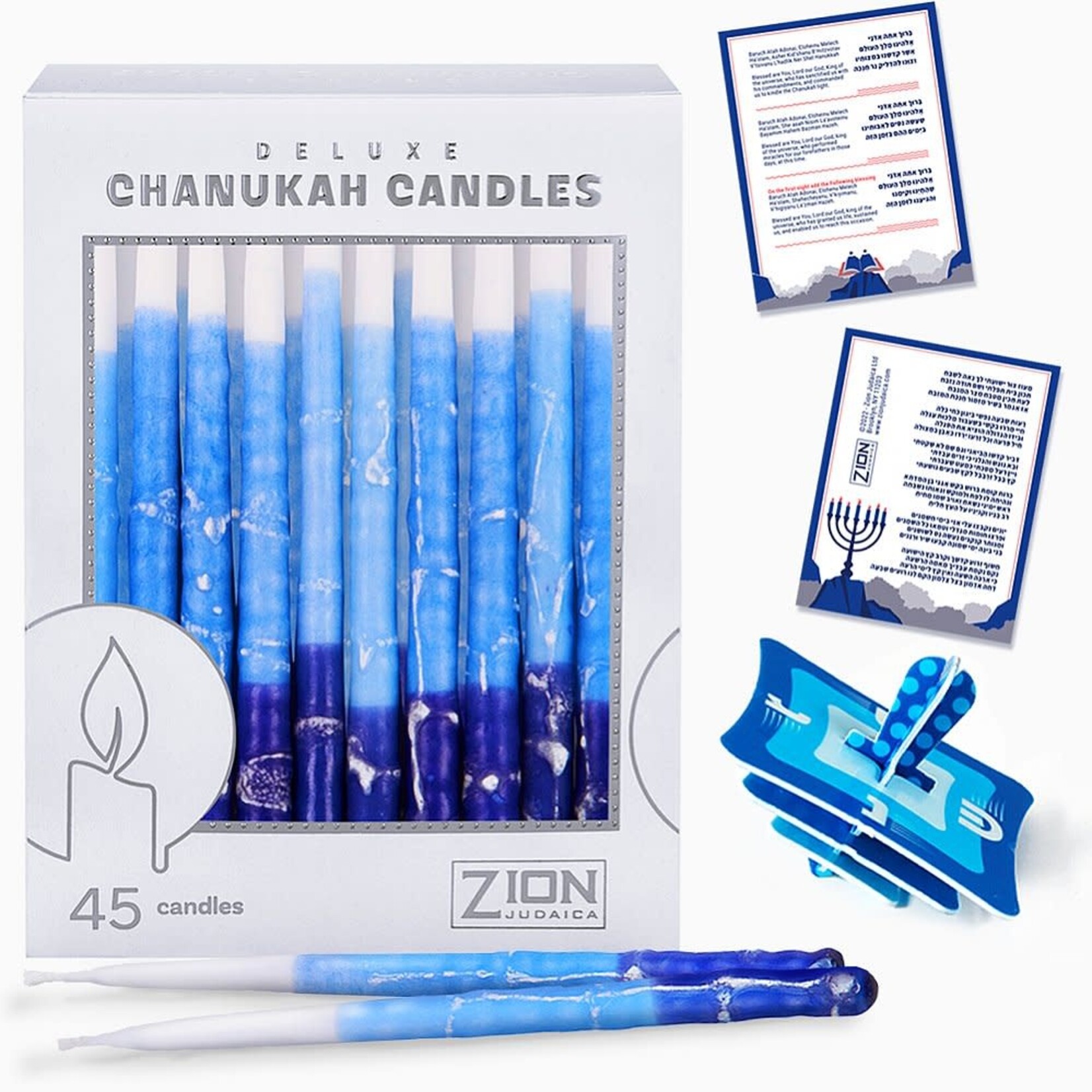 Deluxe Chanukah Candles, Blue Shades