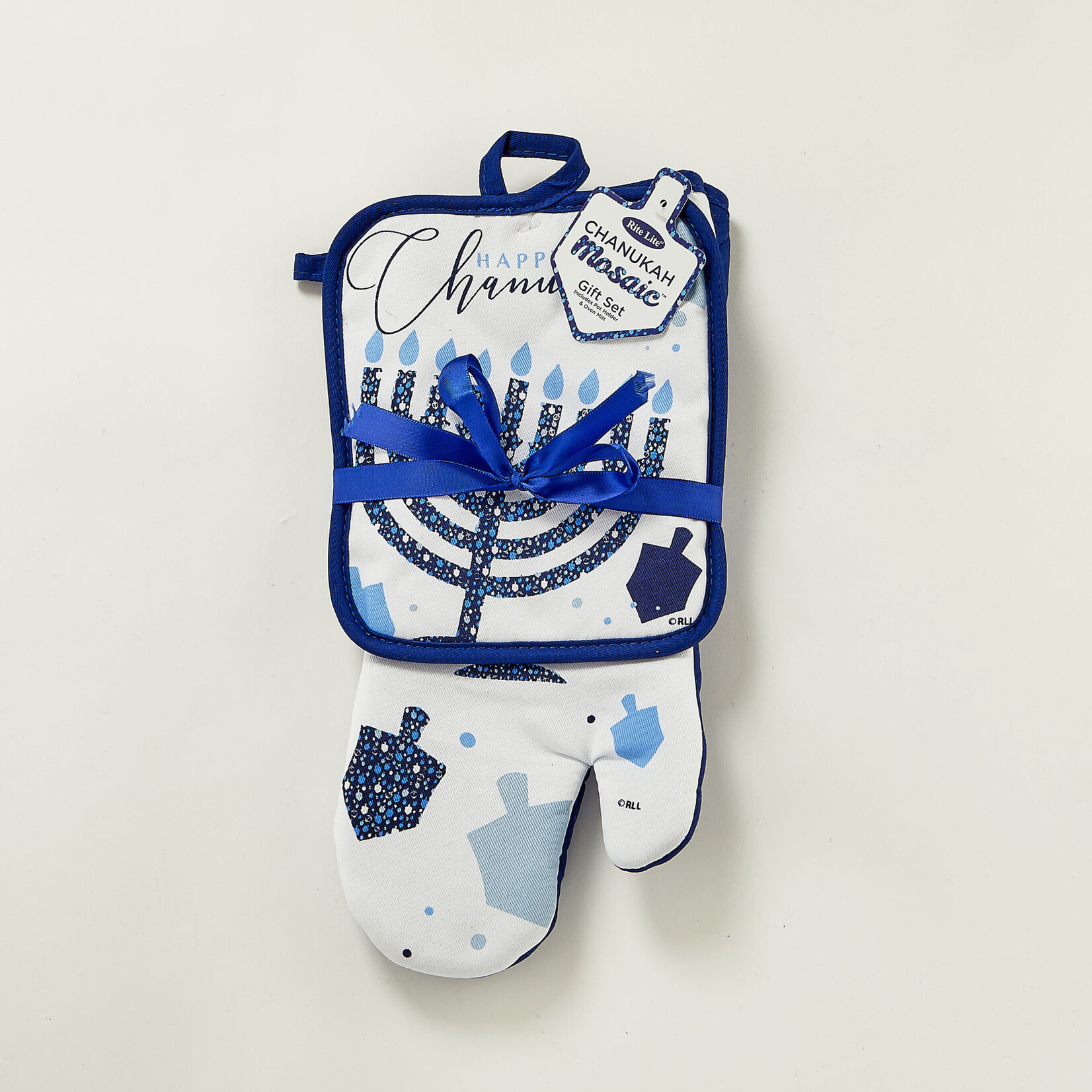 Chanukah Pot Holder and Oven Mitt Set, Chanukah Mosaic Design