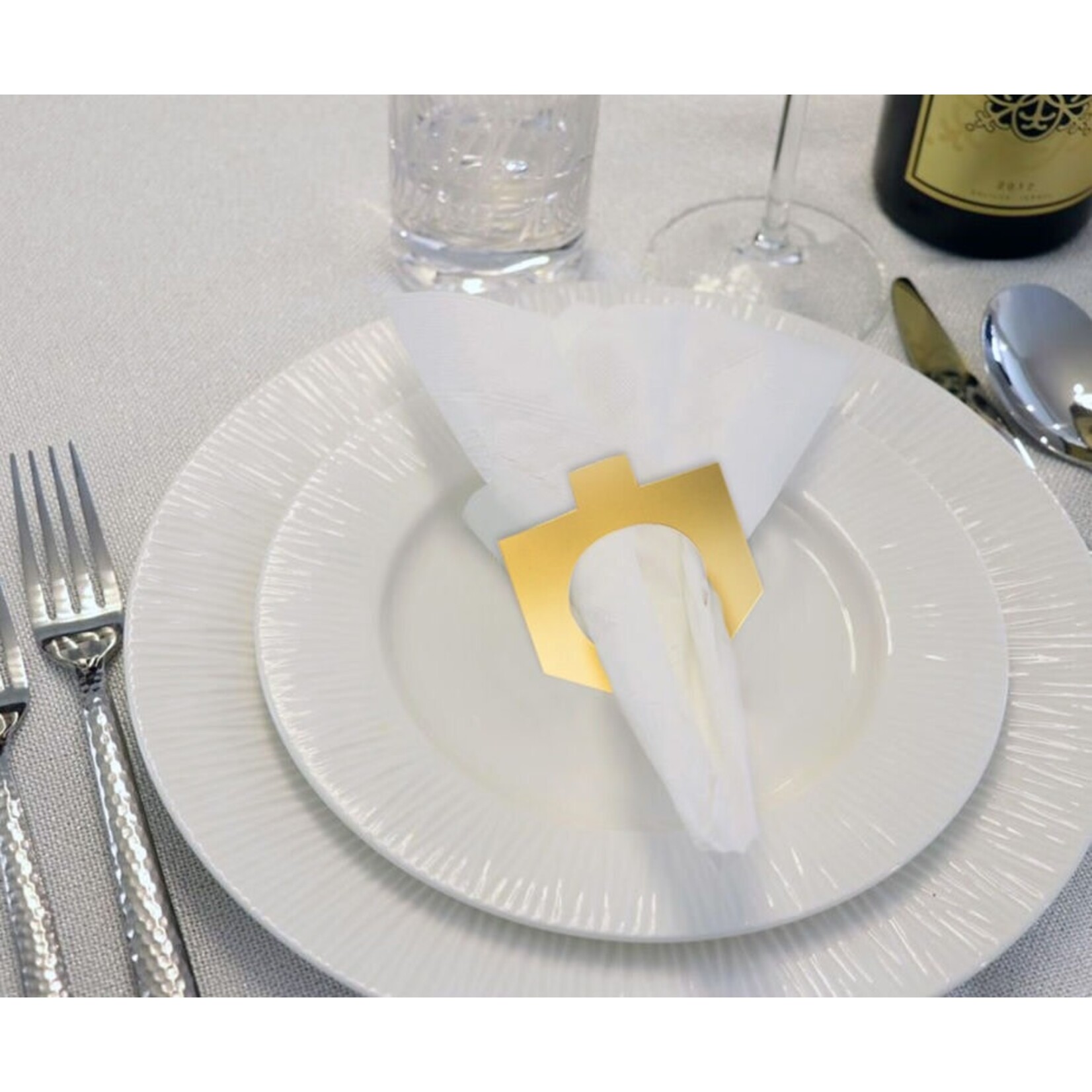 Chanukah Lucite Napkin Rings, Gold Colour, 4-Pack