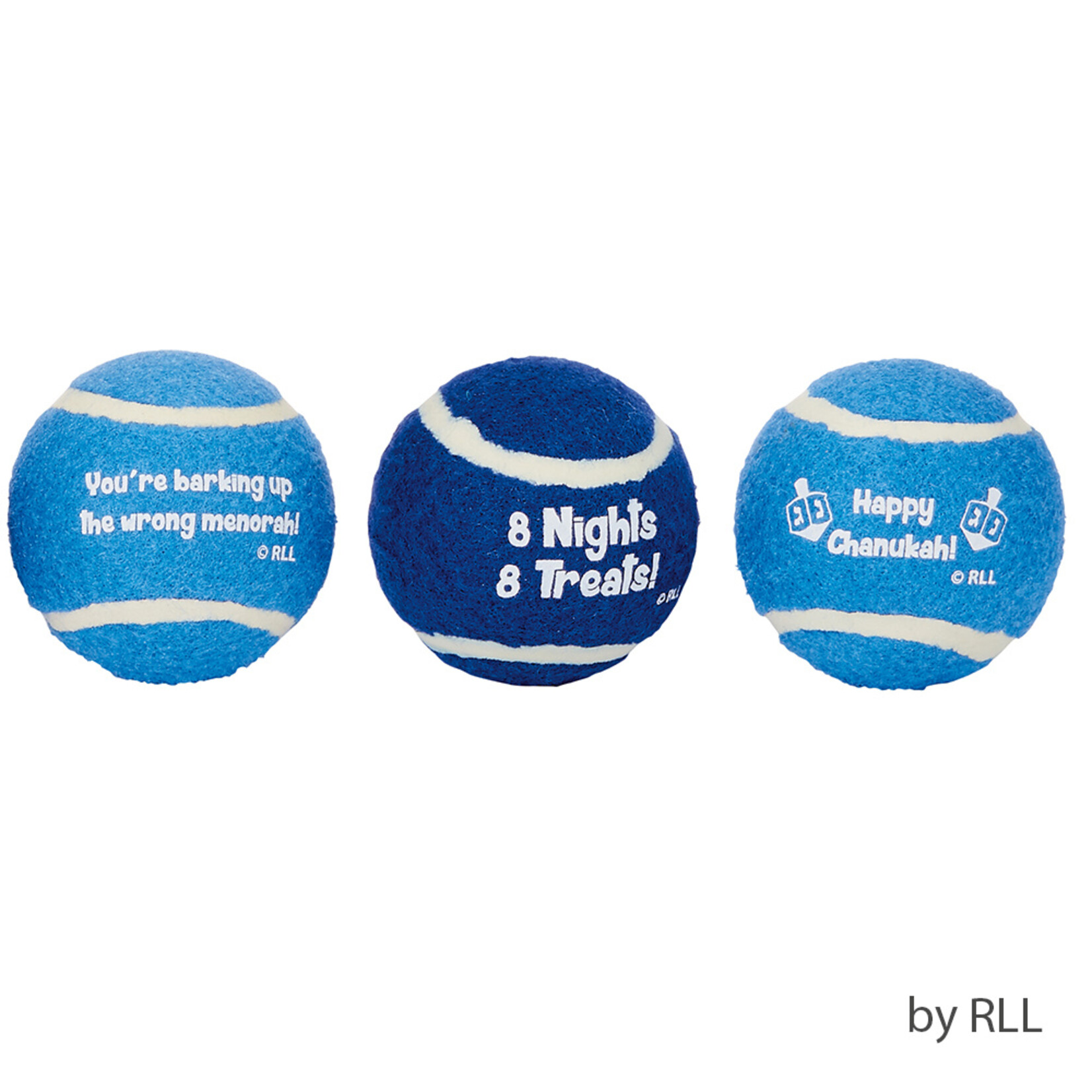 Chanukah Dog Toy, Tennis Balls, Set of 3