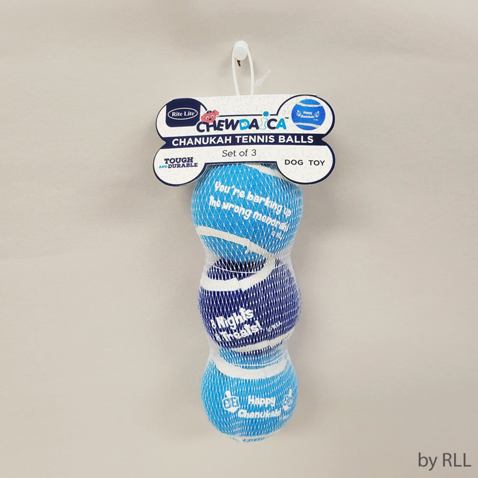 Chanukah Dog Toy, Tennis Balls, Set of 3