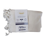 Tallit ''LaMenatze'ach'' Non-Slip, Size 60, White - Sephardi