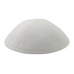 White Premium Linen Kippah, 18cm