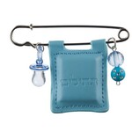 Baby Pin with Tehillim in Blue Leatherette Pouch