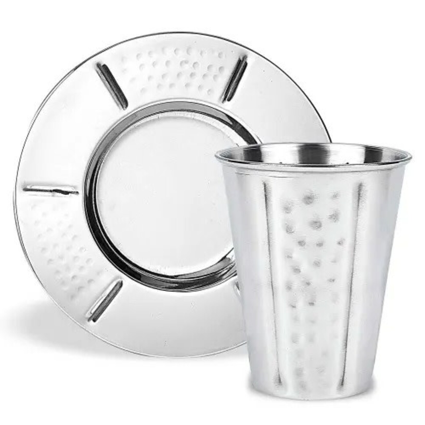 Kiddush Cup Set, Stemless, Stainless Steel