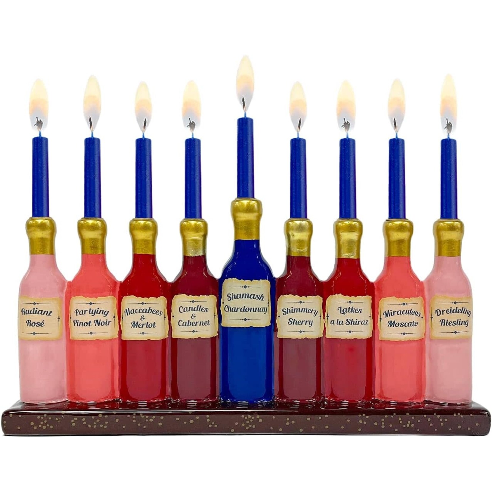 'Fine Wines'' Ceramic Menorah