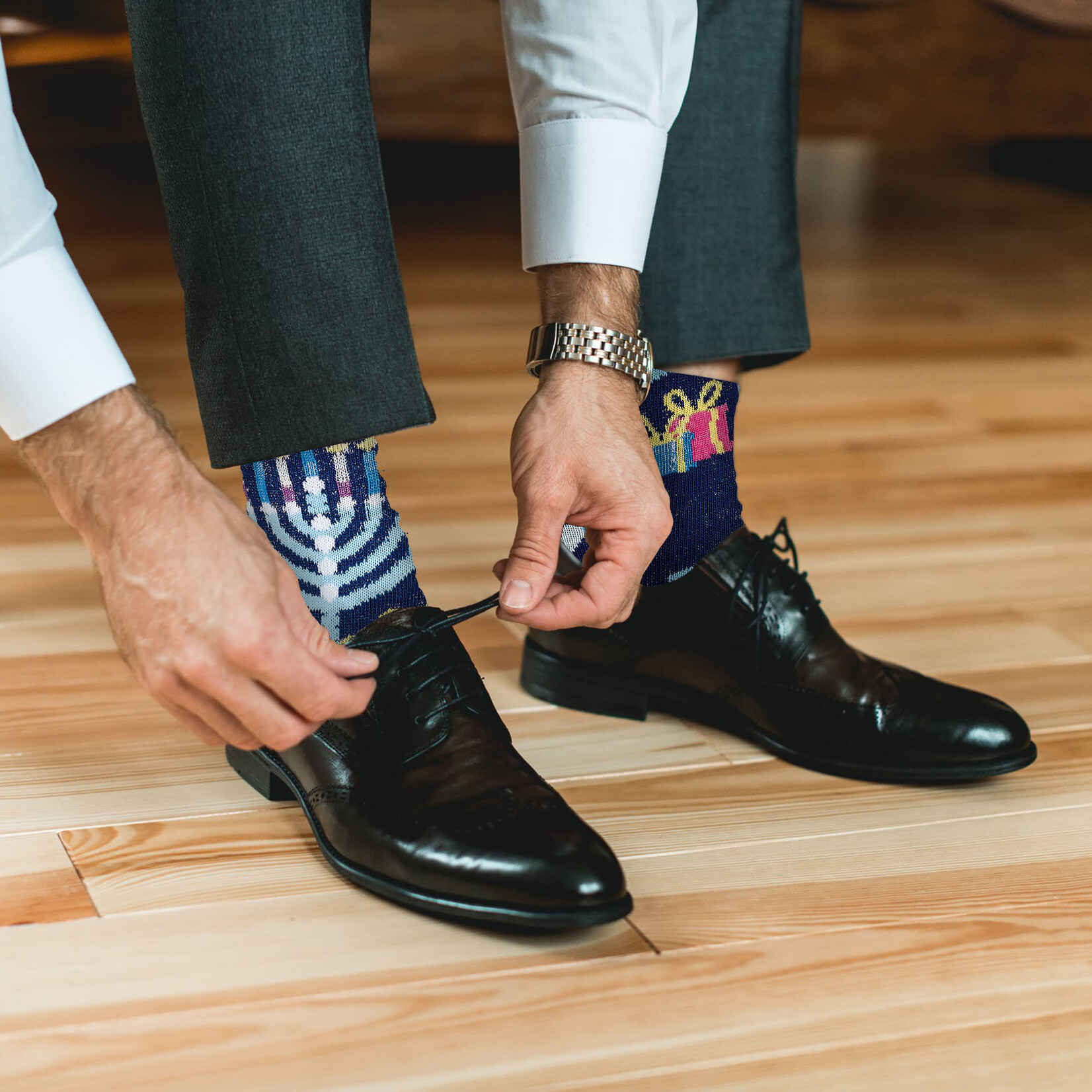 'Ugly Chanukah Sweater'' Adult Crew Socks