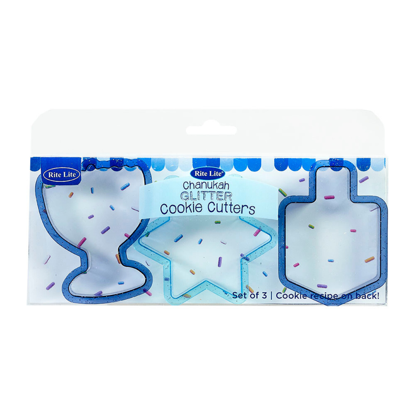 3-Pc Plastic Hanukkah Cookie Cutters