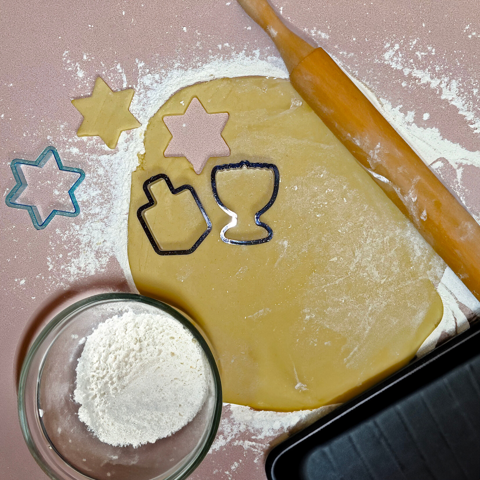 3-Pc Plastic Hanukkah Cookie Cutters