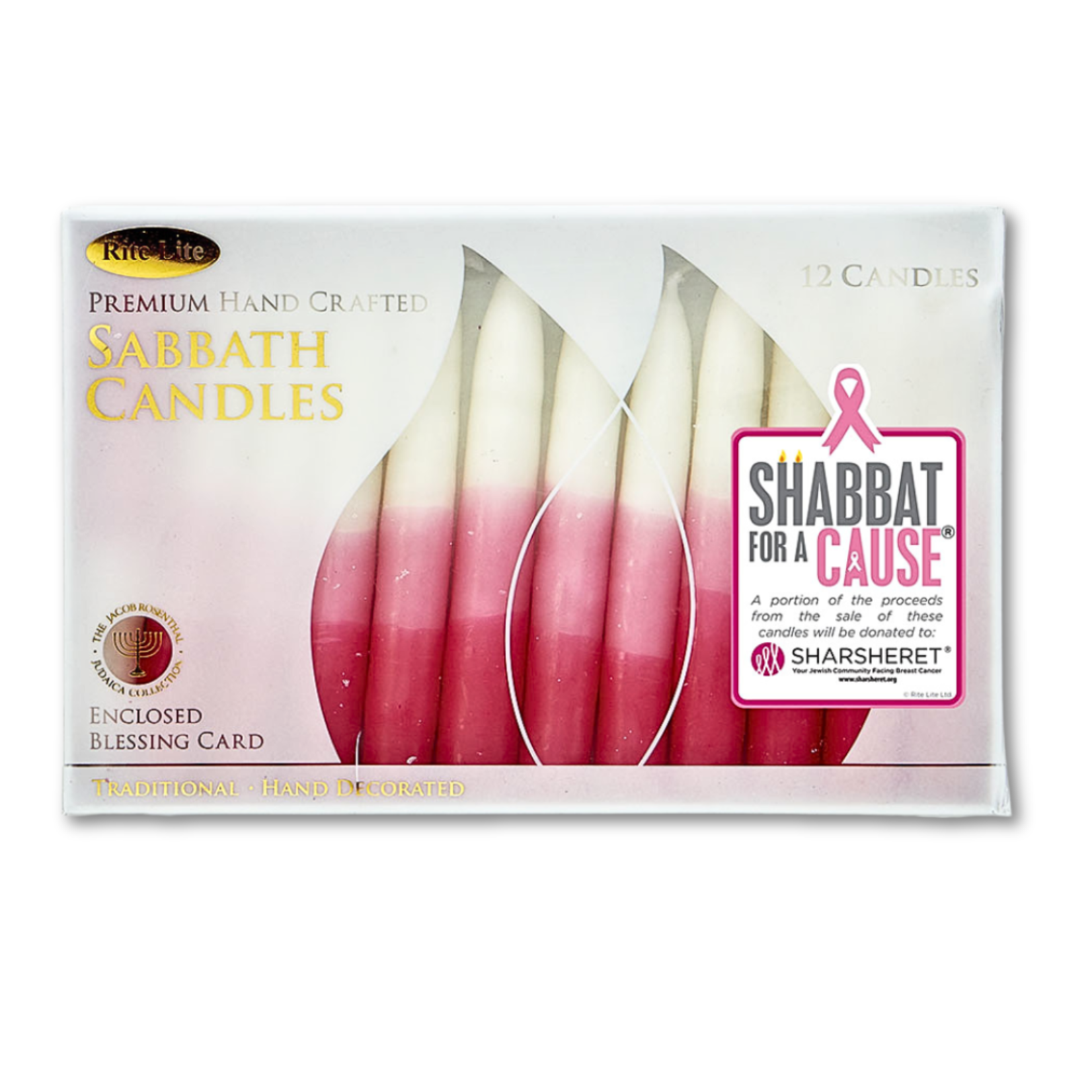 Premium Shabbat Candles for a Cause, 12pcs