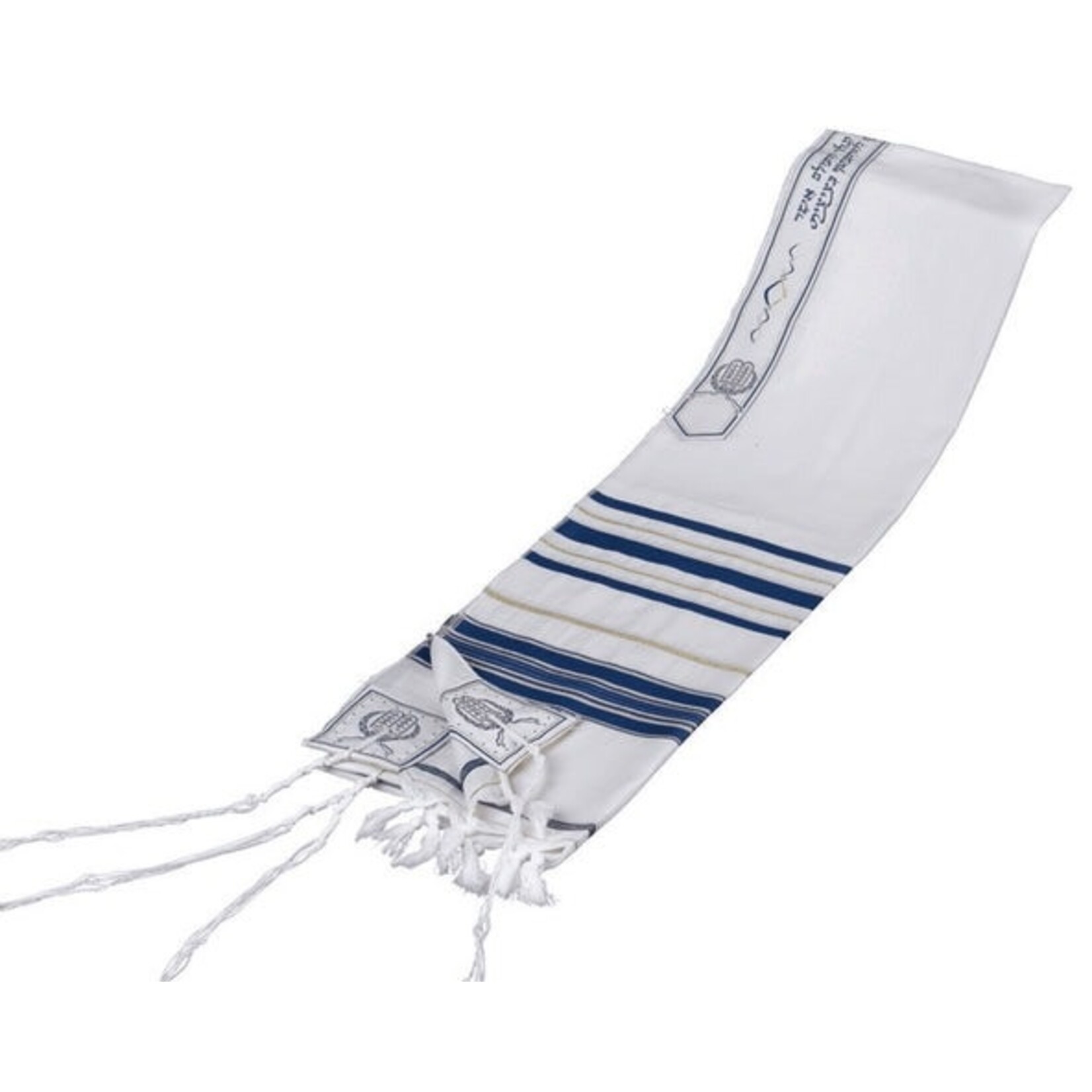 Baby (Bris) Tallit, Blue Stripes with Gold
